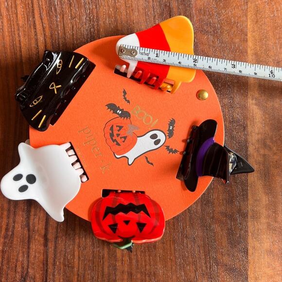 Piper K Halloween Hair Claw Clip Set Ghost‎ Pumpkin Witch Candy Corn NEW - Picture 5 of 5